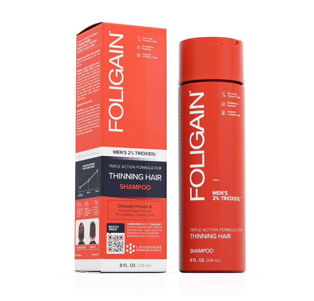 全新配方FOLIGAIN 2% Trioxidil 針對頭髮稀疏 三重高效洗髮水 236ml